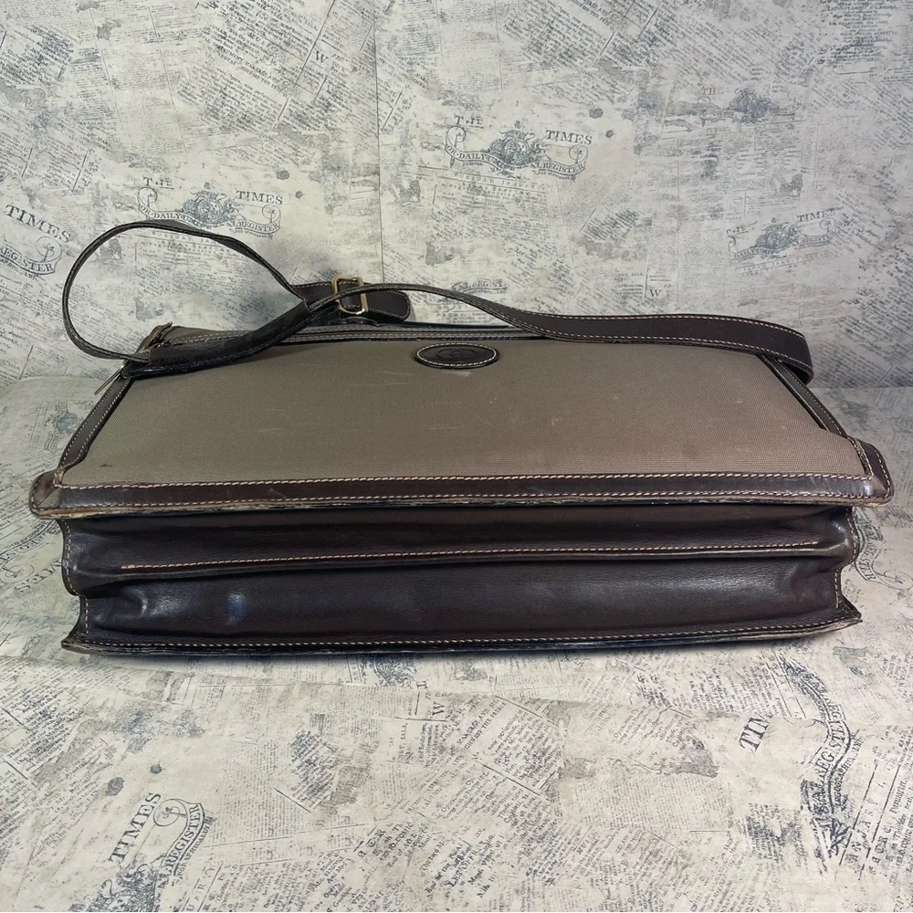 Rare Vintage Gucci Knight Crest Canvas & Leather Briefcase | Made in Italy
